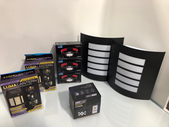 Lot 306  
            Marchington SR13 - Parcel Delivery Only 

                
8 X ASSORTED LIGHTS TO INCLUDE RECHARGEABLE HEADLAMP - MODEL NO. V10000: LOCATION...