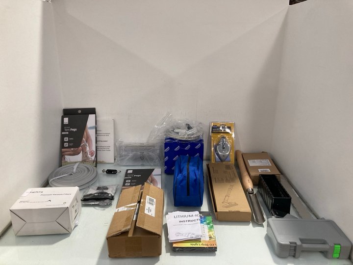 Lot 328  
            Marchington SR13 - Parcel Delivery Only 

                
QTY OF GENERAL ITEMS TO INCLUDE PACK OF 50 TENT PEGS: LOCATION - C8