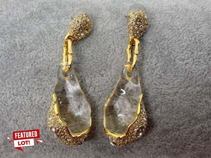 Lot 32  
            Marchington SR13 - Parcel Delivery Only 

                
ALEXIS BITTAR LIQUID LUCITE 14 KT GOLD PLATED DROP EARRINGS- ORIGINAL RRP £280.00...