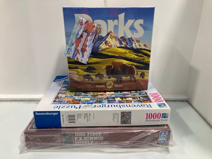 Lot 333  
            Marchington SR13 - Parcel Delivery Only 

                
3 X ASSORTED GAMES & JIGSAWS TO INCLUDE RAVENSBURGER 1000 PIECE 99 BEAUTIFUL PLAC...