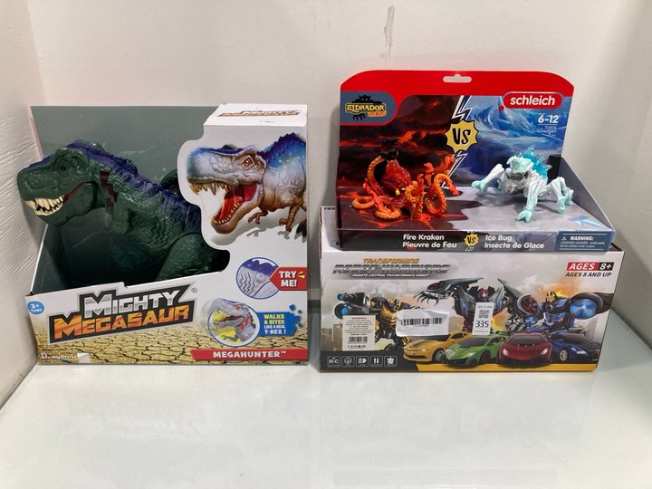 Lot 335  
            Marchington SR13 - Parcel Delivery Only 

                
3 X ASSORTED CHILDRENS TOYS TO INCLUDE TRANSFORMING ROBOT WARRIORS REMOTE CONTROL...
