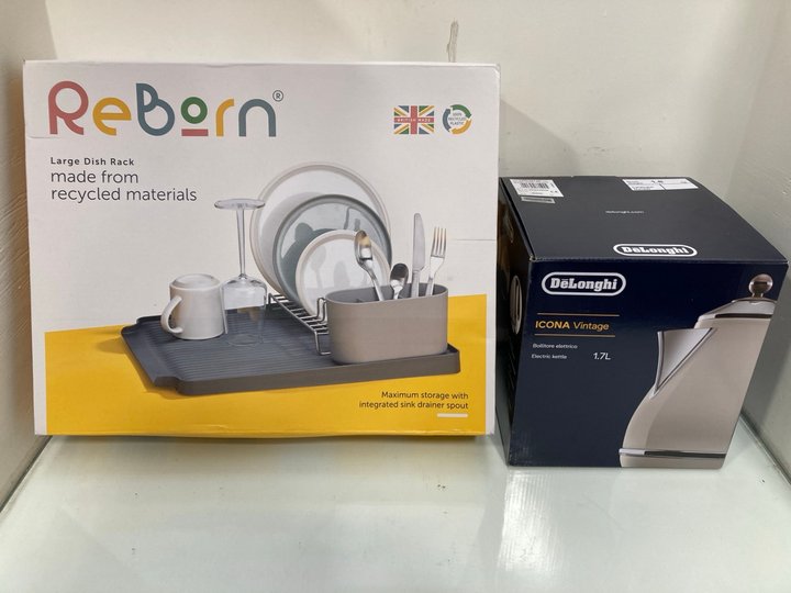 Lot 349  
            Marchington SR13 - Parcel Delivery Only 

                
DELONGHI ICONA VINTAGE 1.7 LITRE ELECTRIC KETTLE IN GREY TO INCLUDE REBORN LARGE ...