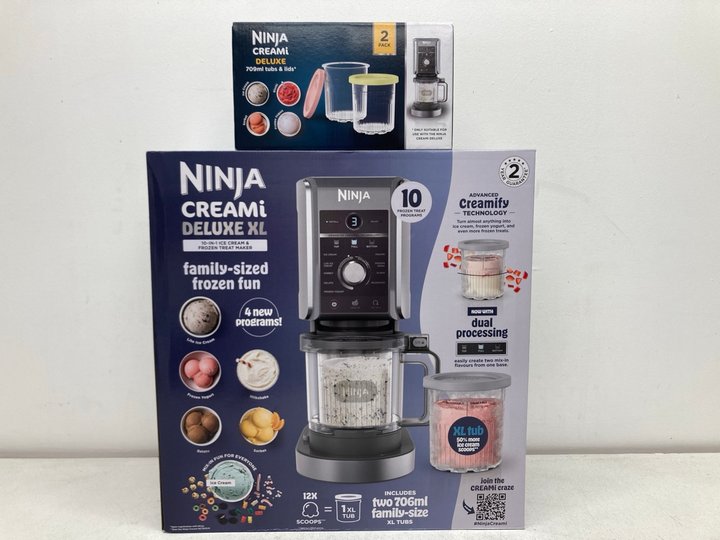 Lot 34  
            Marchington SR13 - Parcel Delivery Only 

                
NINJA CREAMI DELUXE XL 10-IN-1 ICE CREAM & FROZEN TREAT MAKER TO INCLUDE NINJA CR...