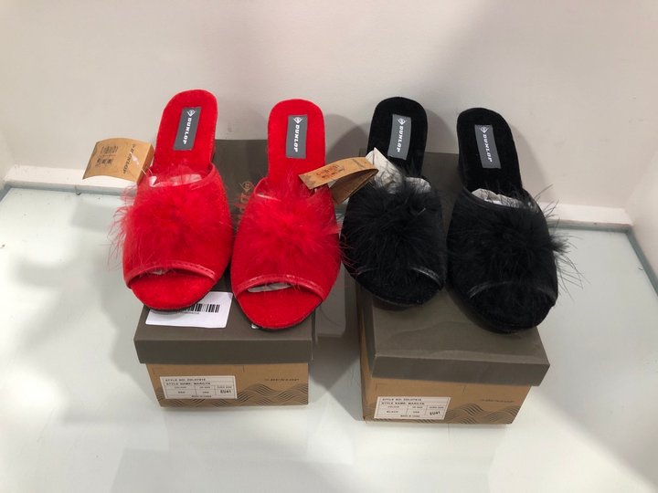 Lot 387  
            Marchington SR13 - Parcel Delivery Only 

                
2 X DUNLOP MARILYN SHOES IN BLACK & RED - SIZE UK 8: LOCATION - C5