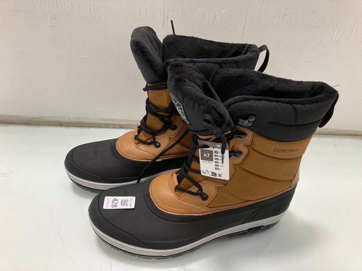 Lot 428  
            Marchington SR13 - Parcel Delivery Only 

                
QUECHUA LACE UP WALKING BOOTS IN BROWN/BLACK - SIZE UK 12: LOCATION - C3