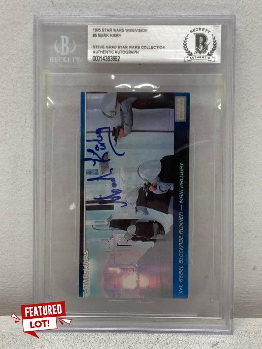 Lot 43  
            Marchington SR13 - Parcel Delivery Only 

                
BECKETT 1995 STAR WARS WIDE VISION STEVE GRAD STAR WARS COLLECTION AUTHENTIC MARK...