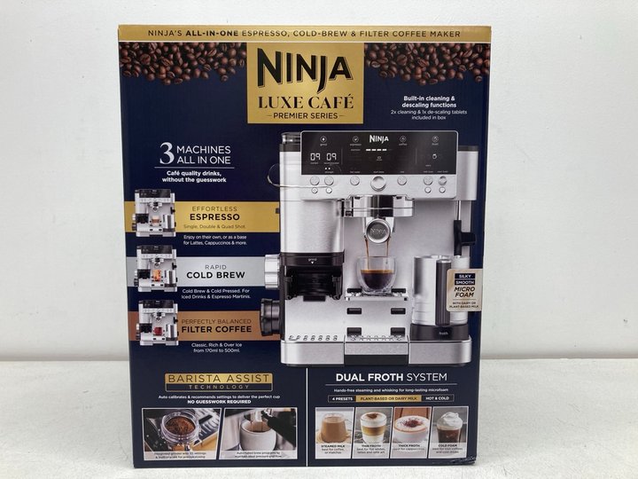 Lot 47  
            Marchington SR13 - Parcel Delivery Only 

                
SHARK NINJA LUXE CAFE PREMIER SERIES ALL-IN-ONE COLD BREW & FILTER COFFEE MAKER -...