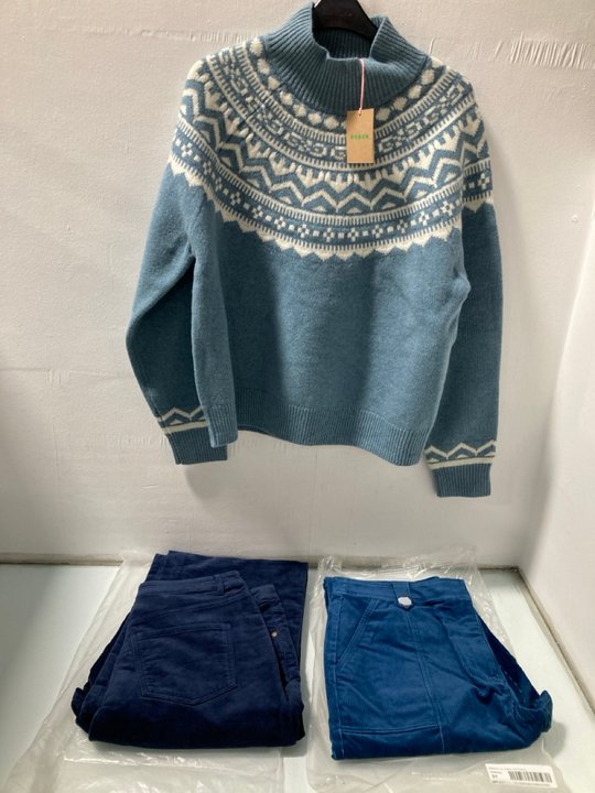 Lot 492  
            Marchington SR13 - Parcel Delivery Only 

                
3 X BODEN ASSORTED WOMENS CLOTHING IN VARIOUS SIZES TO INCLUDE 5-POCKET CORD COLU...