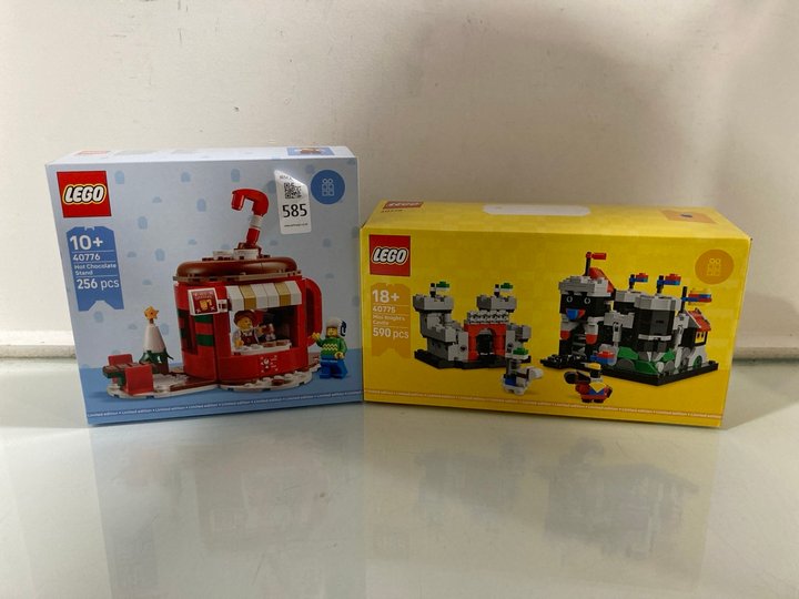 Lot 585  
            Marchington SR13 - Parcel Delivery Only 

                
LEGO HOT CHOCOLATE STAND SET - MODEL: 40776 TO INCLUDE LEGO MINI KNIGHT'S CASTLE ...
