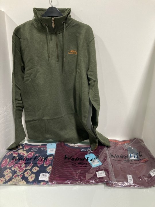 Lot 612  
            Marchington SR13 - Parcel Delivery Only 

                
4 X ASSORTED CLOTHING IN VARIOUS SIZES TO INCLUDE WEIRD FISH BROOKE ORGANIC COTTO...