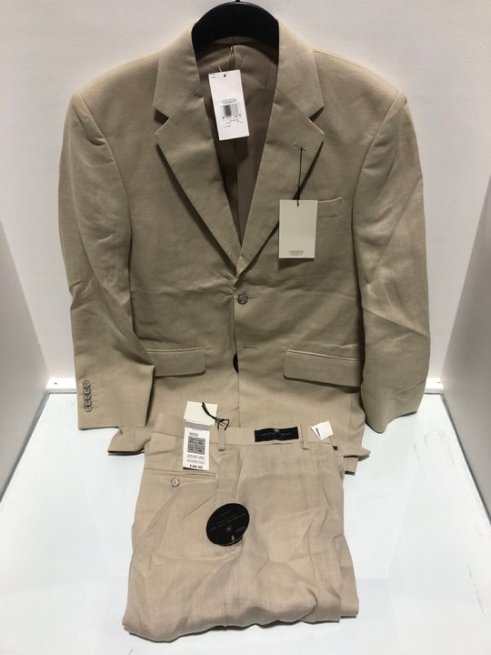 Lot 674  
            Marchington SR13 - Parcel Delivery Only 

                
MARKS & SPENCERS MENS SUIT IN NATURAL-JACKET UK SIZE 38" -TROUSERS 32"-ORIGINAL R...