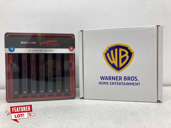 Lot 6  
            Marchington SR13 - Parcel Delivery Only 

                
WARNER BROTHERS 4K ULTRA HD BLU RAY A NIGHTMARE ON ELM STREET 7-FILM COLLECTION (...