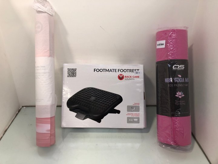 Lot 71  
            Marchington SR13 - Parcel Delivery Only 

                
3 X SPORT ITEMS TO INCLUDE NBR YOGA MAT IN PINK - SIZE: 183 x 61 CM: LOCATION - D15