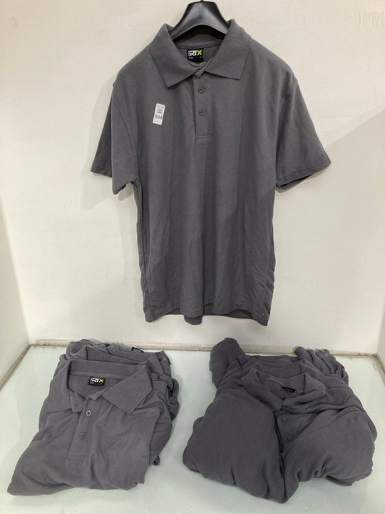 Lot 804  
            Marchington SR13 - Parcel Delivery Only 

                
QTY OF RTX MENS POLO SHIRTS IN GREY-UK SIZES L/XXL: LOCATION - D1