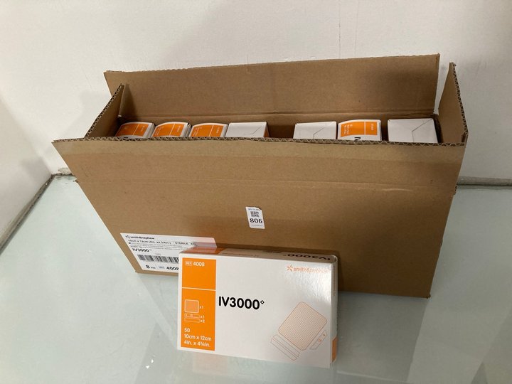 Lot 806  
            Marchington SR13 - Parcel Delivery Only 

                
QTY OF 50 PACK SMITH & NEPHEW IV3000 DRESSINGS: LOCATION - D1