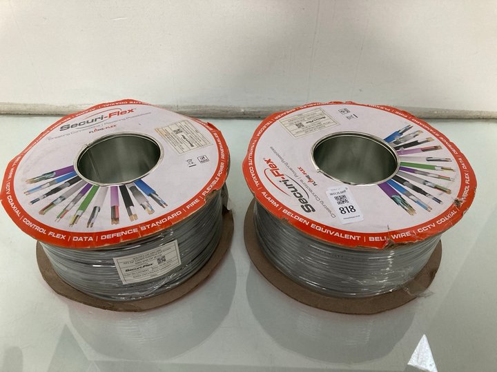 Lot 818  
            Marchington SR13 - Parcel Delivery Only 

                
2 X REELS OF SECURI FLEX FLAME FLEX CABLE: LOCATION - D1