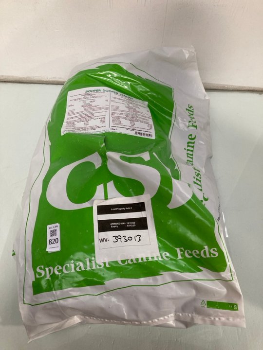 Lot 820  
            Marchington SR13 - Parcel Delivery Only 

                
15KG BAG OF CSJ FIT N FAST DOG FOOD-BBE 07/26: LOCATION - D1