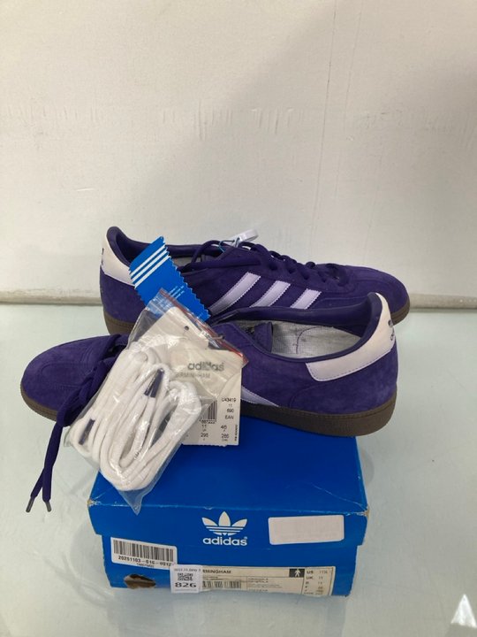 Lot 826  
            Marchington SR13 - Parcel Delivery Only 

                
ADIDAS BIRMINGHAM MENS TRAINERS IN PURPLE-UK SIZE 11: LOCATION - D2