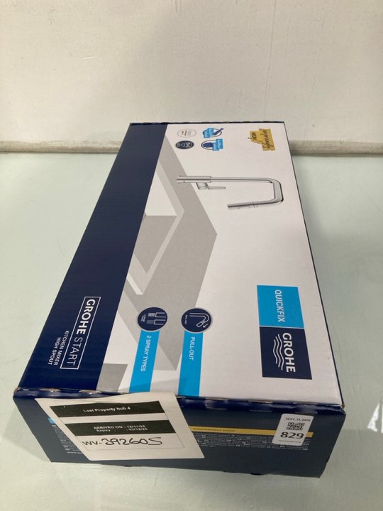 Lot 829  
            Marchington SR13 - Parcel Delivery Only 

                
GROHE QUICKFIX KITCHEN MIXER TAP WITH HIGH SPOUT: LOCATION - D2