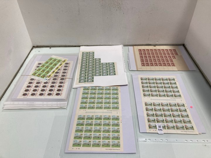 Lot 846  
            Marchington SR13 - Parcel Delivery Only 

                
A LARGE COLLECTION OF FULL SHEETS OF WEST INDIAN STAMPS, PARTICULARLY JAMAICA, TO...