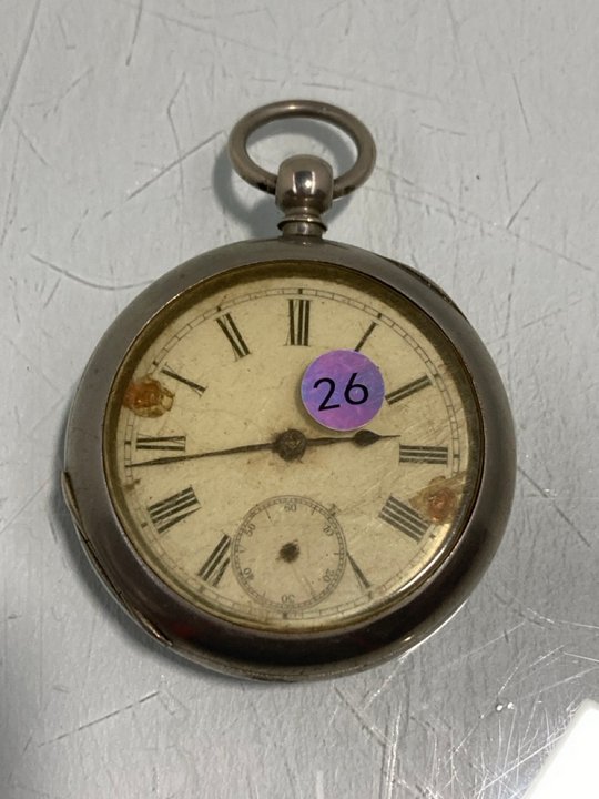 Lot 866  
            Marchington SR13 - Parcel Delivery Only 

                
LARGE KEY WOUND MECHANICAL ANTIQUE POCKET WATCH (A/F): LOCATION - D3