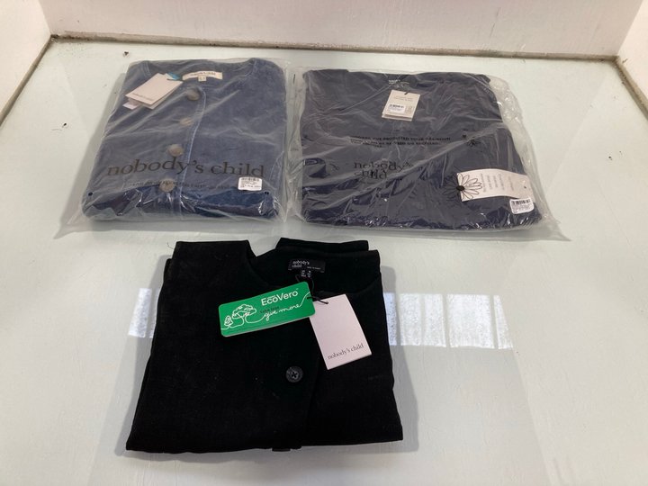 Lot 958  
            Marchington SR13 - Parcel Delivery Only 

                
3 X ASSORTED NOBODY'S CHILD LADIES CLOTHING IN UK SIZES 16/18 TO INCLUDE CREW NEC...