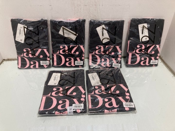 Lot 973  
            Marchington SR13 - Parcel Delivery Only 

                
6 X A27 CHILDRENS LAZY DAYS PYJAMA SETS IN PINK/BLACK - SIZE UK 9-10 YEARS - COMB...