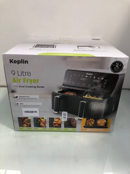 Lot 98  
            Marchington SR13 - Parcel Delivery Only 

                
KEPLIN 9L AIR FRYER WITH DUAL COOKING ZONES: LOCATION - C16