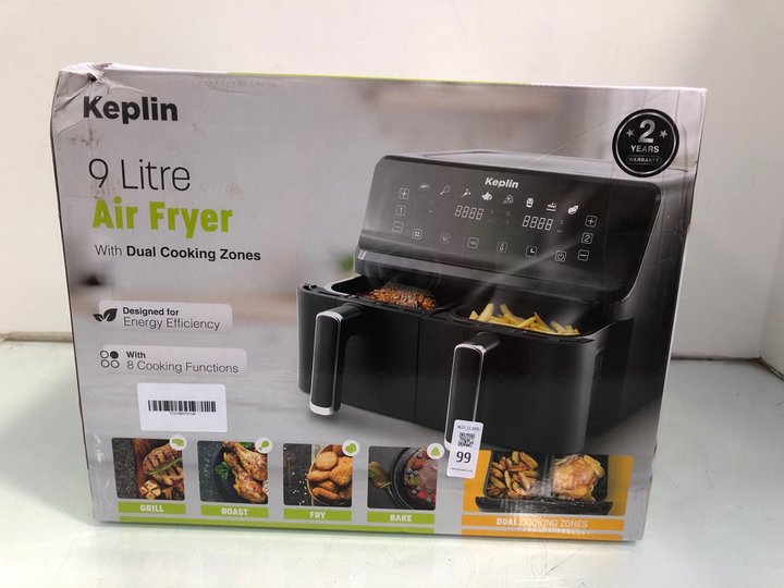 Lot 99  
            Marchington SR13 - Parcel Delivery Only 

                
KEPLIN 9L AIR FRYER WITH DUAL COOKING ZONES: LOCATION - C16