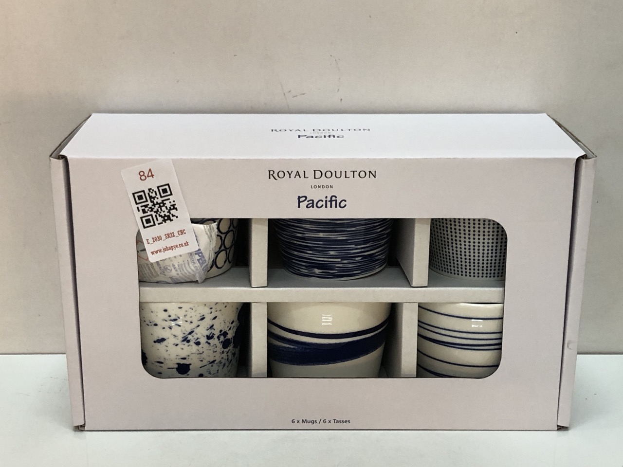 Lot 84  
            Edinburgh SR22 - Collection Only 

                
ROYAL DOULTON LONDON PACIFIC 6X MUG SET - COLLECTION ONLY - LOCATION RIGHT RACK