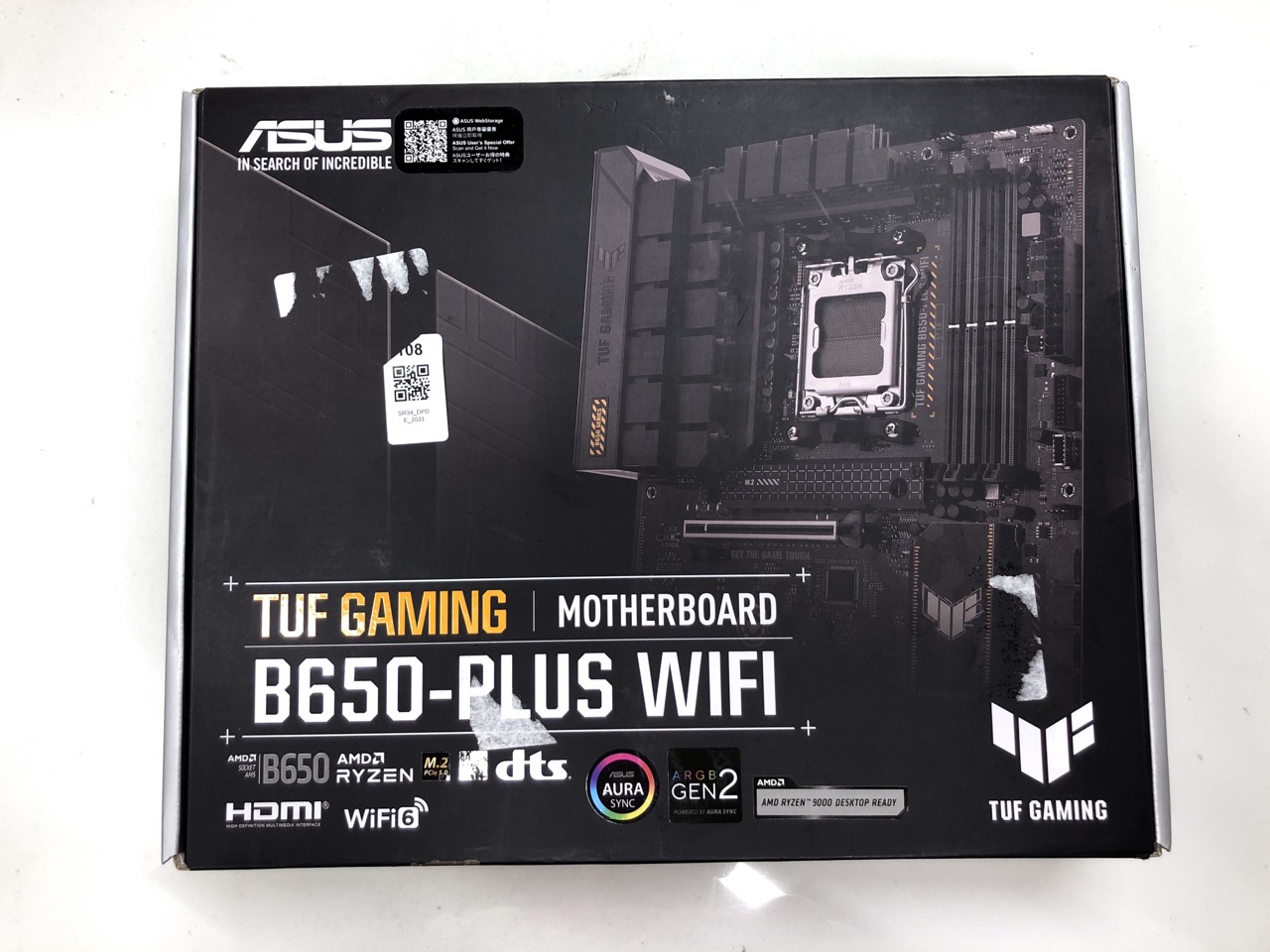 Lot 108  
            Edinburgh SR34 - Delivery Only 

                
TUF GAMING B650-PLUS WIFI MOTHERBOARD : LOCATION - RACK A