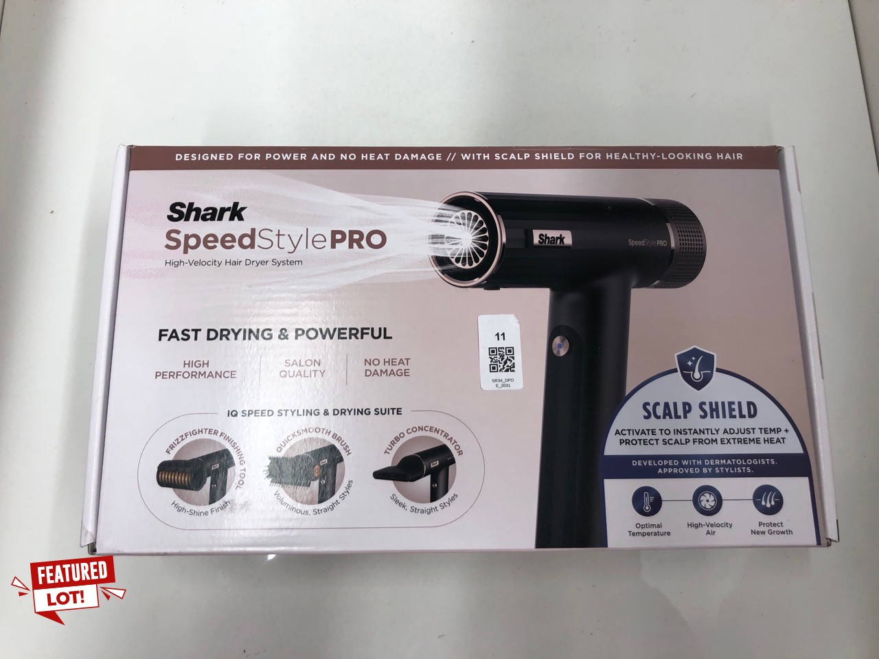 Lot 11  
            Edinburgh SR34 - Delivery Only 

                
SHARK SPEEDSTYLE PRO HAIR DRYER, HIGH PERFORMANCE HIGH-VELOCITY HAIR DRYER FOR ST...