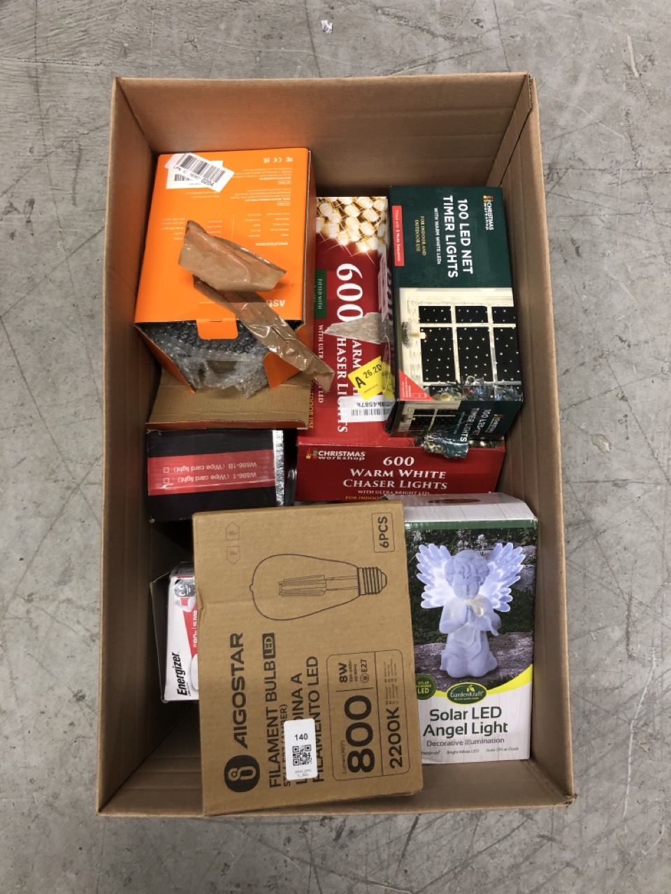 Lot 140  
            Edinburgh SR34 - Delivery Only 

                
QUANTITY OF ITEMS TO INCLUDE ENERGIZER GU10 LED BULBS WARM WHITE 3000K LIGHT BULB...