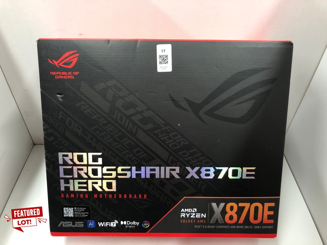 Lot 17  
            Edinburgh SR34 - Delivery Only 

                
ROG CROSSHAIR X970E HERO GAMING MOTHERBOARD  ORIGINAL RRP £530: LOCATION - TOP 50...