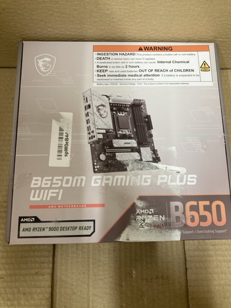 Lot 385  
            Edinburgh SR34 - Delivery Only 

                
MSI B650M GAMING PLUS WIFI AMD MOTHERBOARD: LOCATION - RACK E