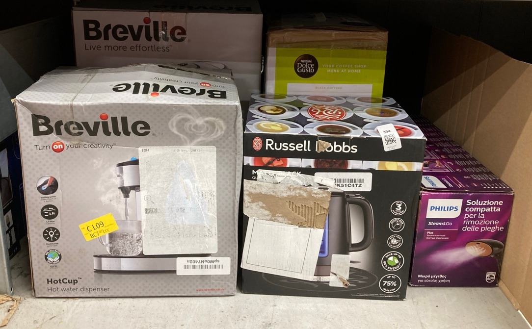 Lot 394  
            Edinburgh SR34 - Delivery Only 

                
QUANTITY OF KITCHEN & APPLIANCES ITEMS TO INCLUDE RUSSELL HOBBS ELECTRIC KETTLE (...