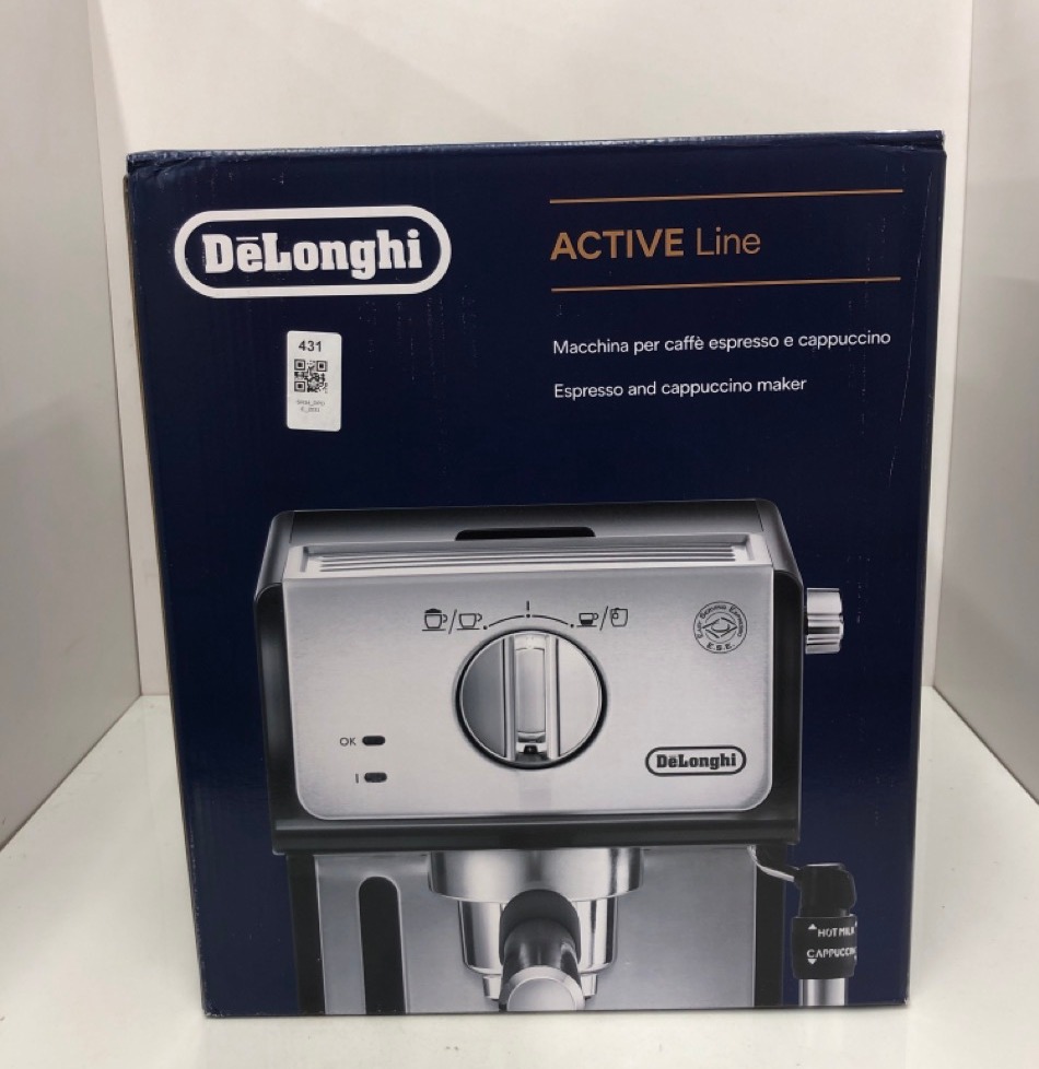 Lot 431  
            Edinburgh SR34 - Delivery Only 

                
DE'LONGHI ECP35.31TRADITIONAL BARISTA PUMP ESPRESSO MACHINE, COFFEE AND CAPPUCCIN...