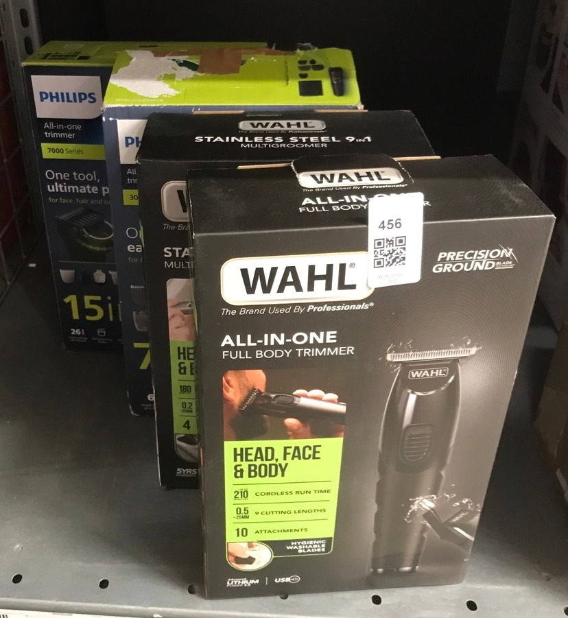 Lot 456  
            Edinburgh SR34 - Delivery Only 

                
QUANTITY OF HEALTH & BEAUTY ITEMS TO INCLUDE WAHL ALL-IN-ONE FULL BODY TRIMMER FO...