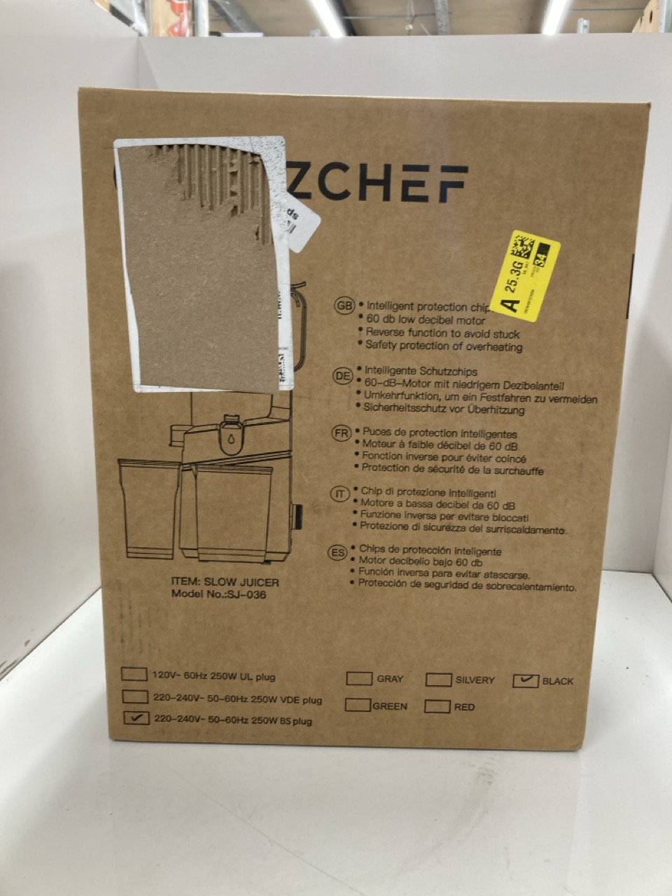 Lot 470  
            Edinburgh SR34 - Delivery Only 

                
AMZCHEF SLOW JUICER MODEL NUMBER: SJ-036 BLACK: LOCATION - RACK F