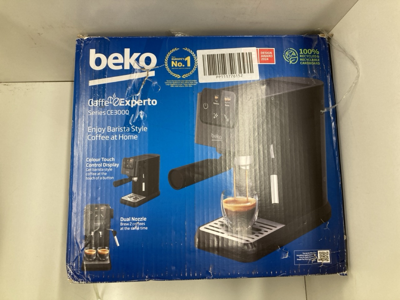 Lot 504  
            Edinburgh SR34 - Delivery Only 

                
BEKO CAFFEEXPERTOTM CEP5302B MANUAL ESPRESSO MACHINE | COLOUR TOUCH DISPLAY | INT...