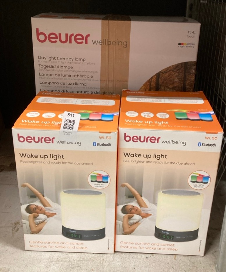 Lot 511  
            Edinburgh SR34 - Delivery Only 

                
QUANTITY OF HEALTH & BEAUTY ITEMS TO INCLUDE BEURER WL50 WAKE UP LIGHT | DAYLIGHT...