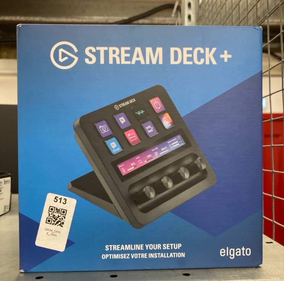 Lot 513  
            Edinburgh SR34 - Delivery Only 

                
ELGATO STREAM DECK +, AUDIO MIXER, PRODUCTION CONSOLE AND STUDIO CONTROLLER FOR C...