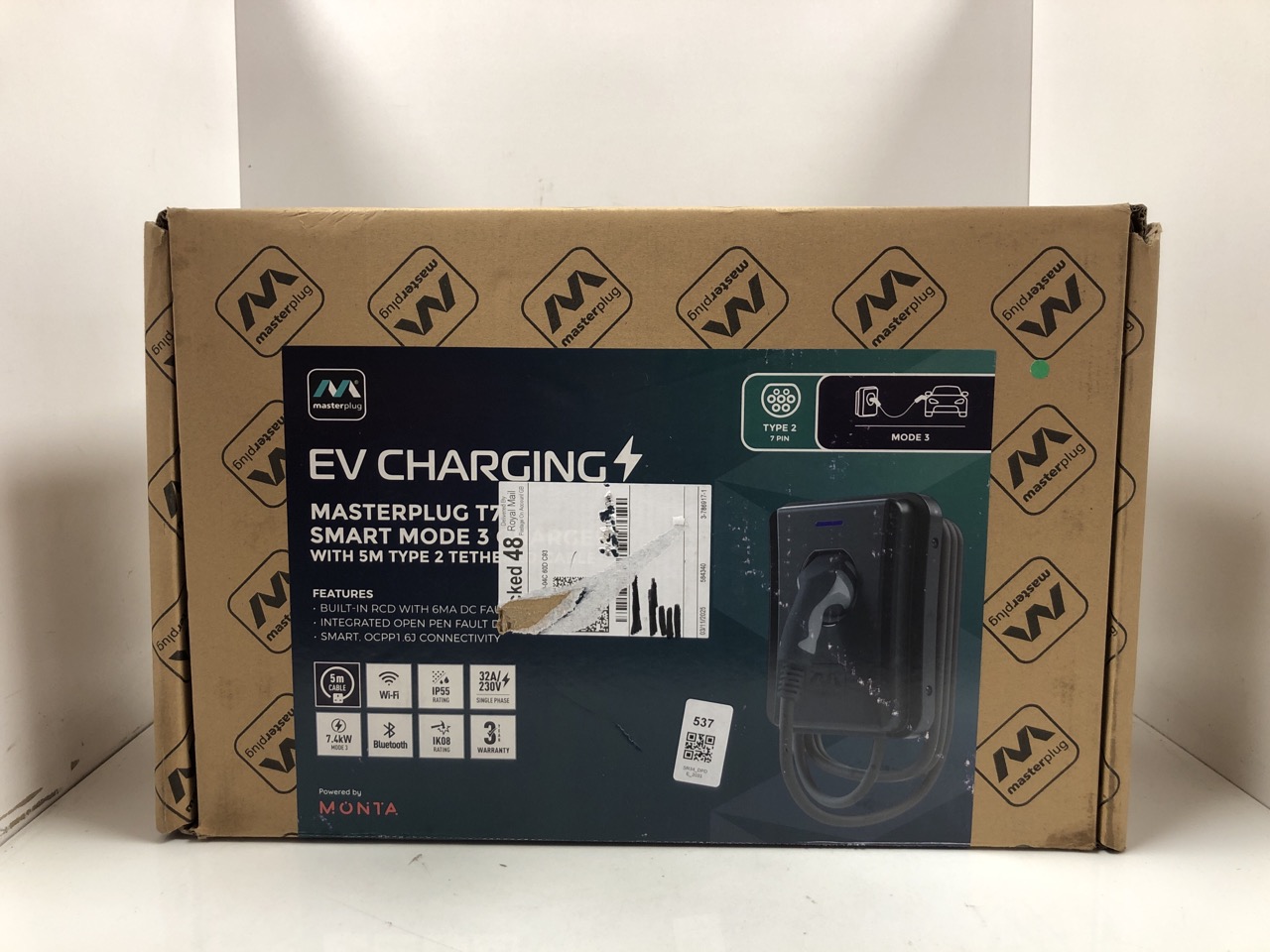 Lot 537  
            Edinburgh SR34 - Delivery Only 

                
MASTERPLUG SMART EV HOME WALL CHARGER FOR TYPE 2 ELECTRIC AND PLUG-IN HYBRID VEHI...