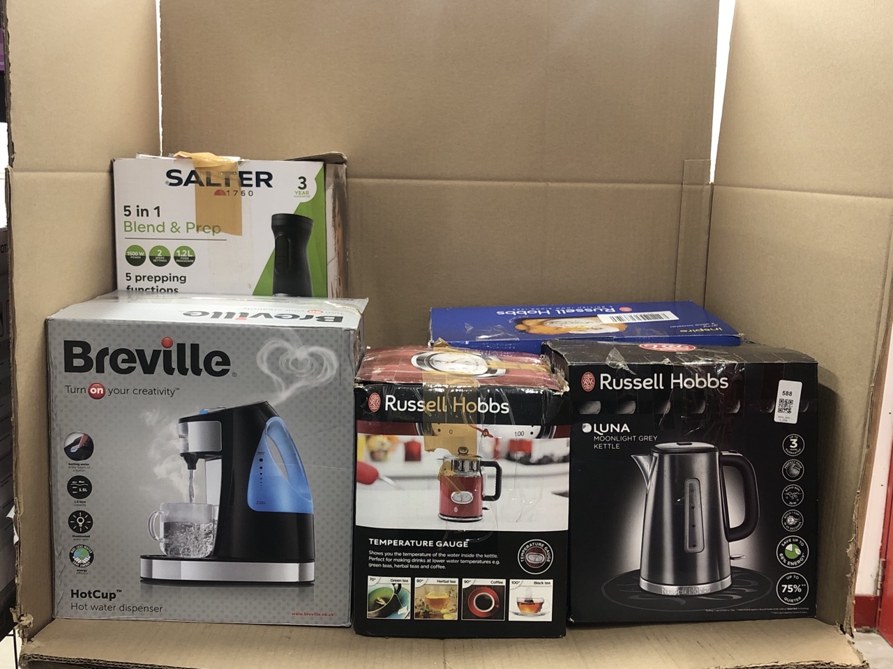 Lot 588  
            Edinburgh SR34 - Delivery Only 

                
QUANTITY OF KITCHEN & APPLIANCES ITEMS TO INCLUDE BREVILLE HOT CUP HOT WATER DISP...