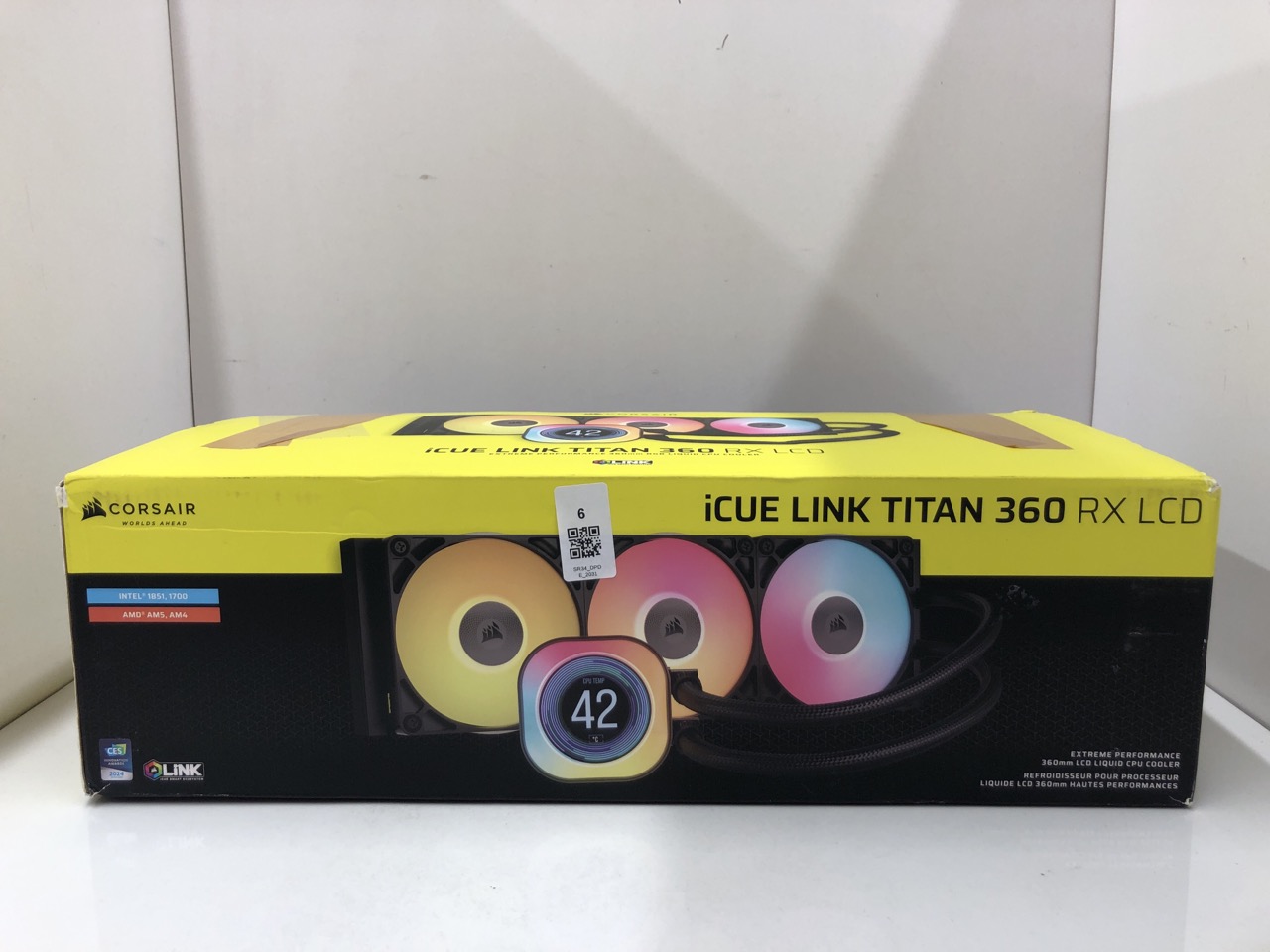 Lot 6  
            Edinburgh SR34 - Delivery Only 

                
CORSAIR ICUE LINK TITAN 360 RX LCD LIQUID CPU COOLER – 360MM AIO – LOW-NOISE – FL...