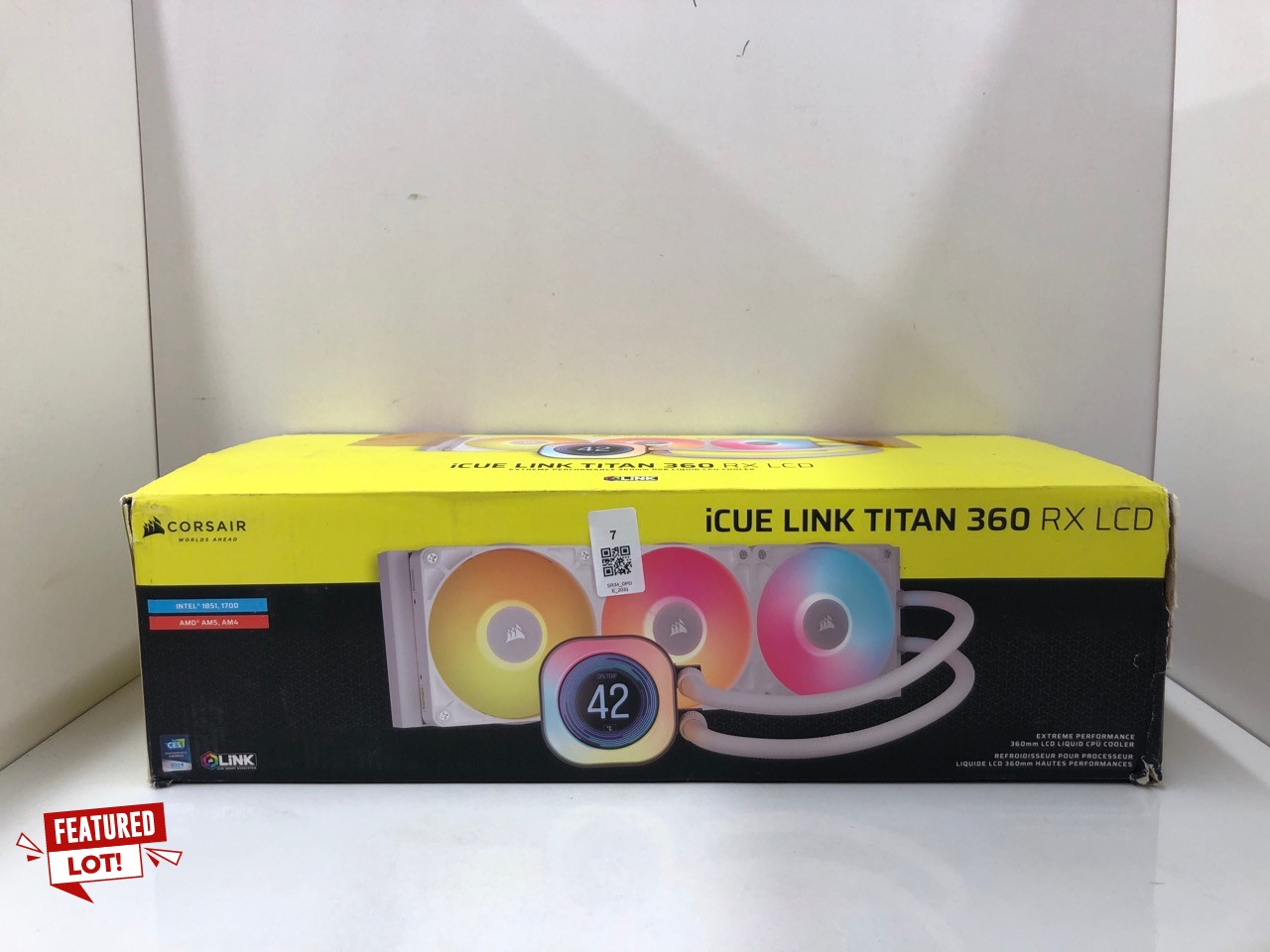 Lot 7  
            Edinburgh SR34 - Delivery Only 

                
CORSAIR ICUE LINK TITAN 360 RX LCD LIQUID CPU COOLER – 360MM AIO – LOW-NOISE – FL...