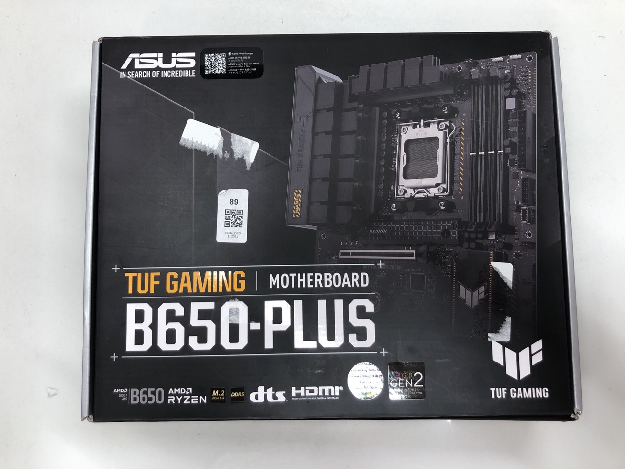 Lot 89  
            Edinburgh SR34 - Delivery Only 

                
TUF GAMING B650 PLUS MOTHERBOARD : LOCATION - RACK A