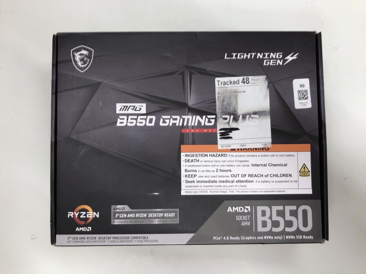 Lot 90  
            Edinburgh SR34 - Delivery Only 

                
MSI MPG B550 GAMING PLUS (ATX AMD AM4 DDR4 M.2 USB 3.2 GEN 2 HDMI ATX GAMING MOTH...