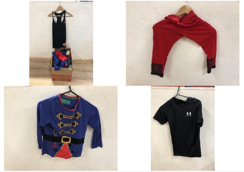 Lot 106  
            Edinburgh SR24 - Delivery Only 

                
1 X BOX OF KIDS  CLOTHING TO INCLUDE UNDER ARMOUR BLACK TOP SIZE S : LOCATION - A...