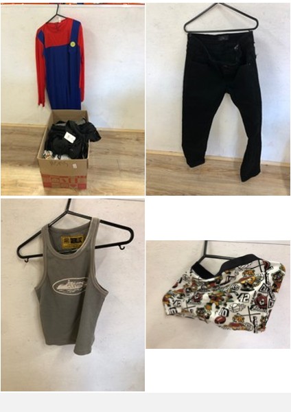 Lot 116  
            Edinburgh SR24 - Delivery Only 

                
1 X BOX OF MENS CLOTHING TO INCLUDE BLACK JEANS SIZE 33" WAIST: LOCATION - A RACK